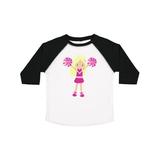 Inktastic Cheerleaders Girl With Blonde Hair Pink Uniform Girls Toddler T-Shirt