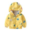 SYNPOS 1-6T Kids Little Girls Lightweight Rainbow Hooded Jacket Coat Windbreaker