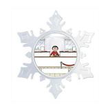 The Holiday Aisle® Personalized Friendly Folks Cartoon Snowflake Bank Teller, Banker Christmas Holiday Shaped Ornament Plastic in Brown/Red | Wayfair