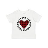 Inktastic Valentines Day Buffalo Plaid Heart Girls Toddler T-Shirt