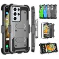 Galaxy S21 Plus Case Clip Belt Holster Takfox Shockproof Swivel Defender Heavy Duty Armor Protective Cases & 2 Pcs Screen Protector Kickstand Rugged Cover For Samsung Galaxy S21+ / S21 Plus Grey