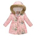 Dezsed Thicken Winter Jacket Girl Fashion Printed Hooded Outerwear For Kids Plus Velvet Warm Girls Coats School Outfits Christmas Present 2-11 Years On Clearance