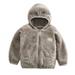 nsendm 4t Girls Winter Coat Toddler Kids Baby Girls Boys Casual Zip Up Solid Jacket Coat Long Girl Jacket 5t Grey 3-4 Years