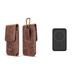 Holster and Power Adapter Bundle for Schok Freedom Turbo XL 2022: Vertical Magnetic Belt Pouch Case (Brown) and 15W Wireless Portable Power Bank Battery (20W USB-C PD Power Delivery)