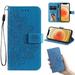 iPhone SE 2nd Gen 2020 Wallet Case iPhone 8/iPhone 7 Flip Case Allytech Embossed Patterned PU Leather Phone Cover with Magnetic Kickstand Wrist Strap for iPhone 7/iPhone 8/iPhone SE 2020(4.7 ) Blue