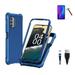 Phone Case for Nokia G400 5G Full Body Soft TPU Cover Case with Tempered Glass + Type C Cable (Blue)