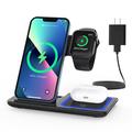 3 in 1 Wireless Charger Fast Charging Station Compatible Apple Watch Airpods Pro iPhone 15 14 13 12/11/11 pro/X/XS/XR/Xs Max Wireless Charging Stand 3 in 1 Wireless Charger Dock Station