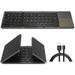 Foldable Bluetooth Keyboard Tri- Folding Portable Wireless Keyboard with Touchpad USB Rechargable BT Wireless Keyboard for Android Windows System Laptop Tablet Smartphone Device(Gray)