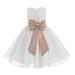 Ekidsbridal Ivory Lace Organza Flower Girl Dress with Colored Sash Beauty Pageant for Toddlers Junior Bridesmaid 186T 2