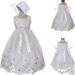 New Baby Infant Girl Toddler Christening Baptism Bonnet Formal Dress White 0-18M