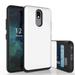 BC Slim Duo Shield (Card Slot) Protection Case for LG K40 Solo LTE L423DL Harmony 3 Xpression Plus 2 - White