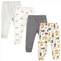 Hudson Baby Infant and Toddler Boy Cotton Pants 4pk Boy Forest 9-12 Months
