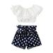 Bmnmsl Little Girls Clothing Sets Baby Girl Summer Tassel Vest Top Kids Girl Polka Dot Shorts Pants Clothes Outfits Set