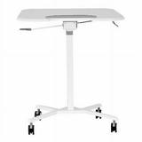 Sit to Stand Mobile Laptop Computer Stand with Height Adjustable & Tiltable Tabletop White