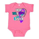 Inktastic Suicide Prevention I Wear Teal and Purple for My Sister Boys or Girls Baby Bodysuit