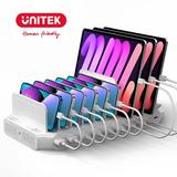 Unitek USB C Charging Station 120W 10 Port Type C Charging Organizer for Multiple Devices iPhone Smartphones Tablets Supports 10 iPads Charging Simultaneously- [UL Certified]