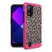 Capsule Case Compatible with Wiko Ride 3 [Carbon Edge Style Heavy Duty Shockproof Phone Case Pink Black Cover] for Wiko Ride 3 Boost Mobile Prepaid (Grey Leopard)