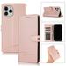 Decase iPhone 12 pro max 6.7 inch wallet PU Leather Magnetic Flip Kickstand Shockproof case Rosegold