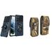 Case with Belt Holster Bundle for Samsung Galaxy S22 Ultra: Heavy Duty Shield Cover (Blue) and Vertical Rugged Nylon Phone Pouch (Camo)