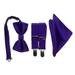 Mens Pre-tied Bow Tie Adjustable Stretch Suspender and Pocket Square Sets