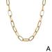 Women Paper Clip Chunky Thick Link Chain Necklace Choker Gold Silver Plated J5S2