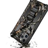 For Apple iPhone 13 Pro (6.1 ) Heavy Duty Hybrid Camouflage [Military Grade] Rugged Protective with Magnetic Car Mount Stand Cover Xpm Phone Case [Camo Army]