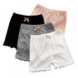 3-12 Years Girl s Solid Color Lace Trim Boyshort Underwear Safety Dress Panties 4 Pack