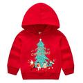 Savings Clearance 2024! TAGOLD Kids Coats Children s Print Hooded Pullover Boys And Girls Sweater Santa Claus Children s Jacket Long Sleeve Sweatshirt