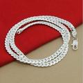 Luxury 5mm Necklace Silver 20 Chain Fashion Inch Women Men Chain F7C4