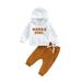 Binwwede Baby Boys 2Pcs Fall Outfits Long Sleeve Letter Print Hoodie and Pocket Pants Set