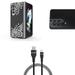 Accessory Bundle for Galaxy Z Fold 4: Slim Snap-On Case (White Floral) Rear Camera Glass Protector Nylon Braided USB-C to USB-A Cable (3 Feet)