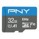 PNY 32GB Elite Class 10 U1 microSDHC Flash Memory Card for Mobile Devices - 100MB/s Class 10 U1 V10 A1 Full HD UHS-I micro SD