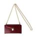 Small Crossbody Cell Phone Bag for Women Girls Dteck PU Leather Crossbody Bag Mini Phone Pouch with Detachable Shoulder Strap Chain Winered