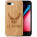 Case Yard Wooden Case Outside Soft TPU Silicone Slim Fit Shockproof Wood Protective Phone Cover for Girls Boys Men and Women Supports Wireless Charging Air Force 1 Design case for iPhone-8-Plus