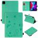 Dteck Case for iPad Pro 11 2020 & 2018 with Pencil Holder PU Leather Embossed Pattern Premium Flip Folio Smart Stand Magnetic Cover [Auto Sleep/Wake Feature][Card Holder/Pocket] Green