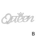 Metal Crystal English Letter Word Queen Brooch Lapel Pin Suit Shirt Collar Pins Brooches For Women Luxury Jewelry Gifts H2A4