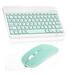 Rechargeable Bluetooth Keyboard and Mouse Combo Ultra Slim Full-Size Keyboard and Ergonomic Mouse for Sony Xperia Z2 Tablet LTE and All Bluetooth Enabled Mac/Tablet/iPad/PC/Laptop - Teal