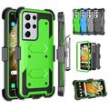 Galaxy S21 Plus Case Clip Belt Holster Takfox Shockproof Swivel Defender Heavy Duty Armor Protective Cases & 2 Pcs Screen Protector Kickstand Rugged Cover For Samsung Galaxy S21+ / S21 Plus Green