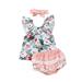 TheFound 3pcs Kids Toddler Baby Girl Floral Tops PP Shorts Headband Clothes Outfits Set