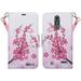 ZTE Blade Spark Case ZTE Grand X4 Wallet Case SOGA [Pocketbook Series] PU Leather Magnetic Flip Design Wallet Case for ZTE Grand X 4 - Pink flowers