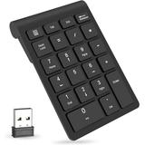 Wireless Number Pads Numeric Keypad Numpad 22 Keys Portable 2.4 GHz Financial Accounting Number Keyboard Extensions 10 Key for Laptop PC Desktop Surface Pro Notebook(Black)