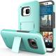 HTC One (M9) Case - VENA [Legacy] Slim Fit Dual Layer Hybrid Case with Kickstand & Screen Protector for HTC One M9 (2015) - Teal & Gray