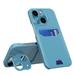 Allytech Case for Apple iPhone 14 6.1 inch Shockproof Anti-drop Metal Camera Lens Protection Invisible Bracket Kickstand Card Holder Slot Anti-fingerprint Phone Case Cover Blue