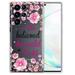 WIRESTER Transparent Soft Gel TPU Clear Case Slim Protective Cover for Samsung Galaxy S22 Ultra 6.8 2022 Clear She Believed She Could So She Did Falling Pink Flower