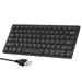 walmeck K-1000 Mini Keyboard 78-key Mini Keyboard USB Powered Wired Keyboard Chocolate Keyboard Portable Office Keyboard Black