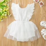Baby Girl Dress Princess Party Pearl Lace Tulle Flower Toddler Kid Lace Tutu Bow Dresses