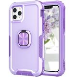 Elepower for iPhone 11 Pro Max 6.5 2019 Case Multi-Layer Anti-Drop Case with Ring Kickstand & Car Mount Shockproof Protective Case for 11 Pro Max Ladies Women Men Purple