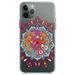 DistinctInk Clear Shockproof Hybrid Case for iPhone 11 Pro (5.8 Screen) - TPU Bumper Acrylic Back Tempered Glass Screen Protector - Jewel Tone Mandala Colorful