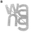 Luxury Elegant Wang Letter Rhinestone Women Brooch Buckle Badge Pin Simple Temperament Wang Stud Earrings for Women Jewelry T2V3