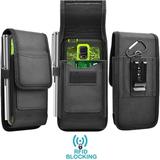 Tekcoo Phone Holster for Motorola Moto G Stylus G Power G7 G8 G6 E 2020 E6 E5 E4 Z4 Z3 Z2 Play Heavy Nylon Oxford Belt Pouch Clip Carrying [RFID] Wallet Case Card Holder Slots